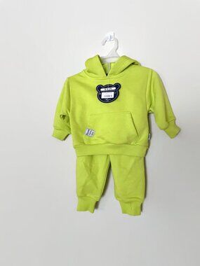 FLOWER. Toddlers Neon Green Hoodie and Sweatpants Set